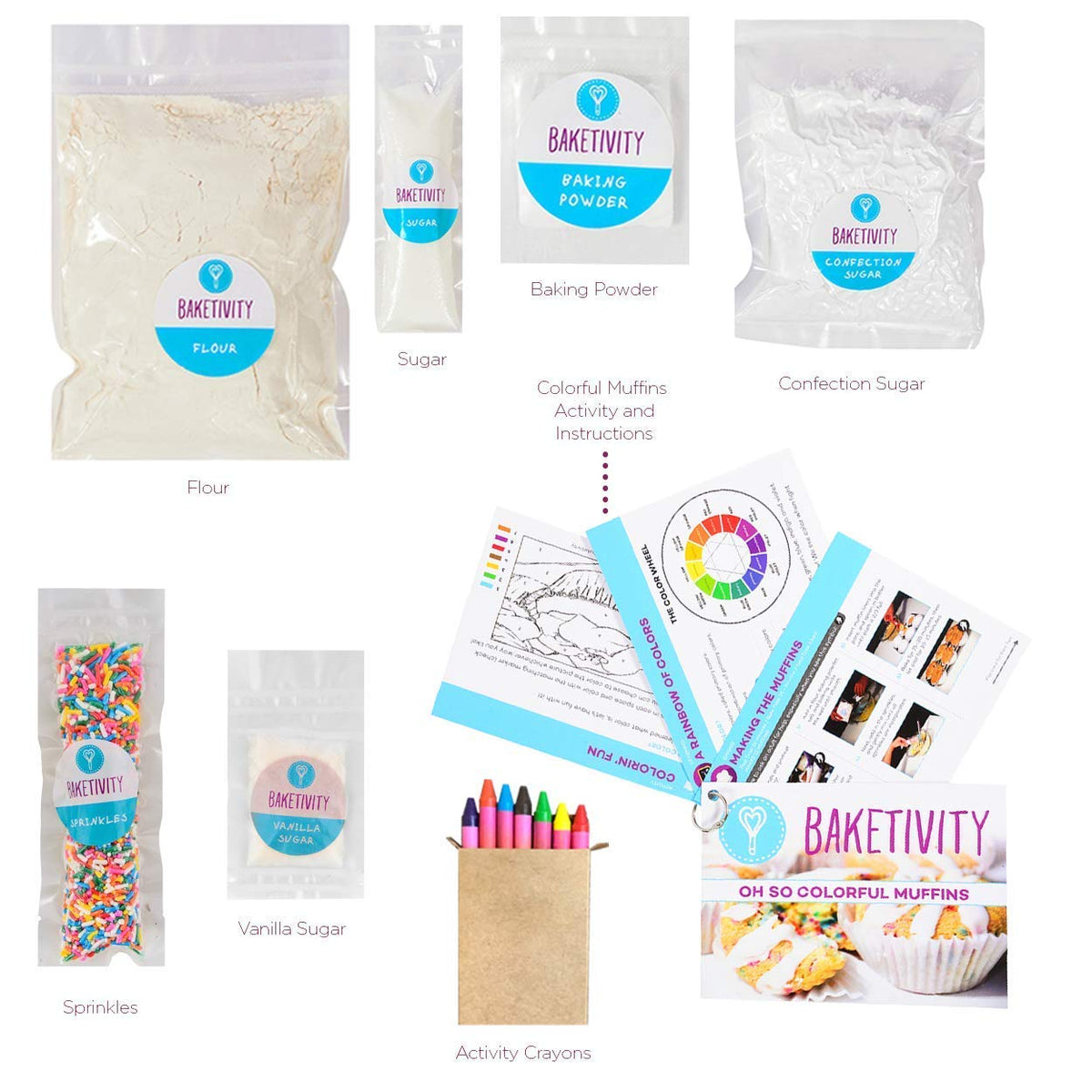Confetti Muffins Kids Baking Kit with Pre