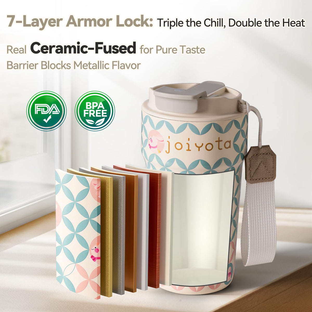 Cute Fortune Bunny 20oz Ceramic Lined Stainless Steel Tumbler