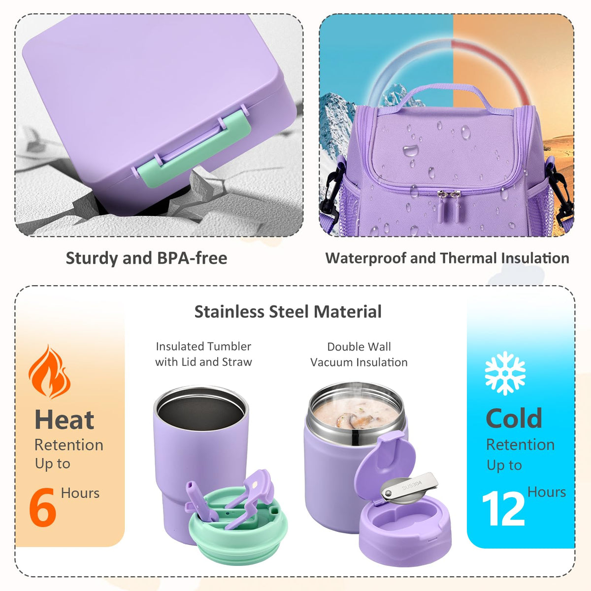 Lunch Box Set with Bento Box Container