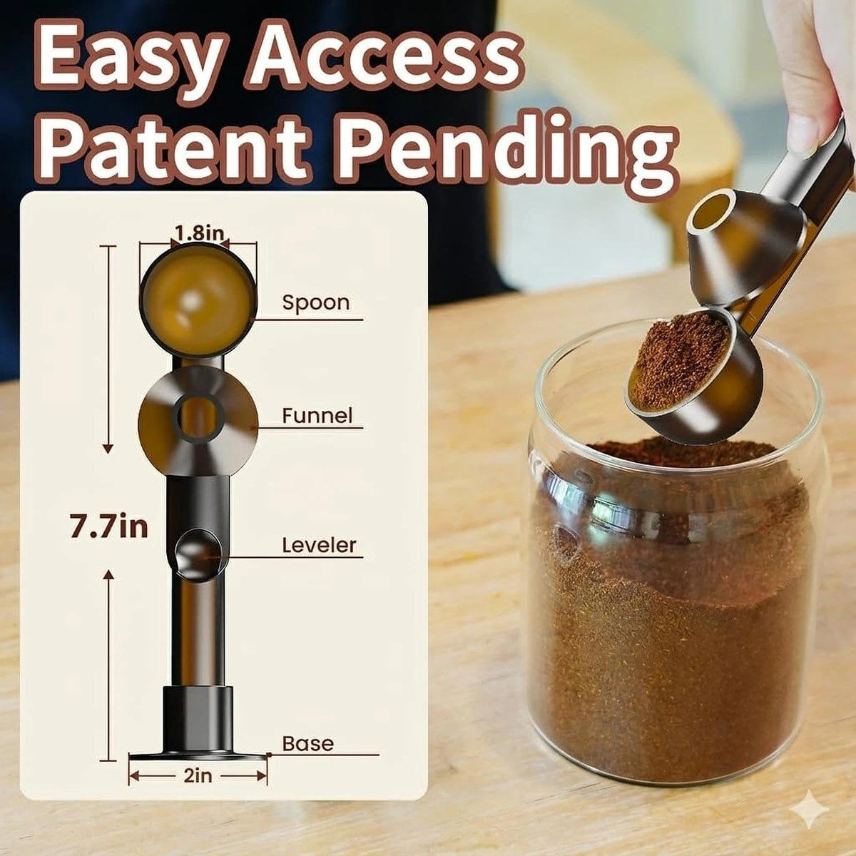 Coffee Scoop with Funnel for Ground Coffee