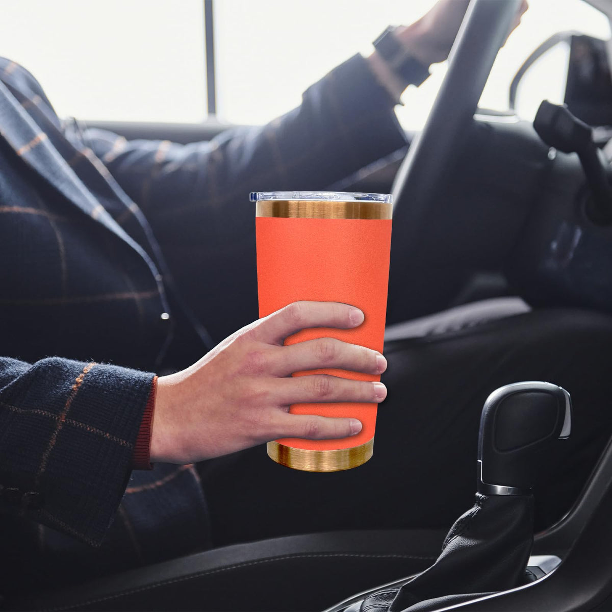 20 oz Tumbler Bulk Stainless Steel Tumblers with Lids and Straws Orange