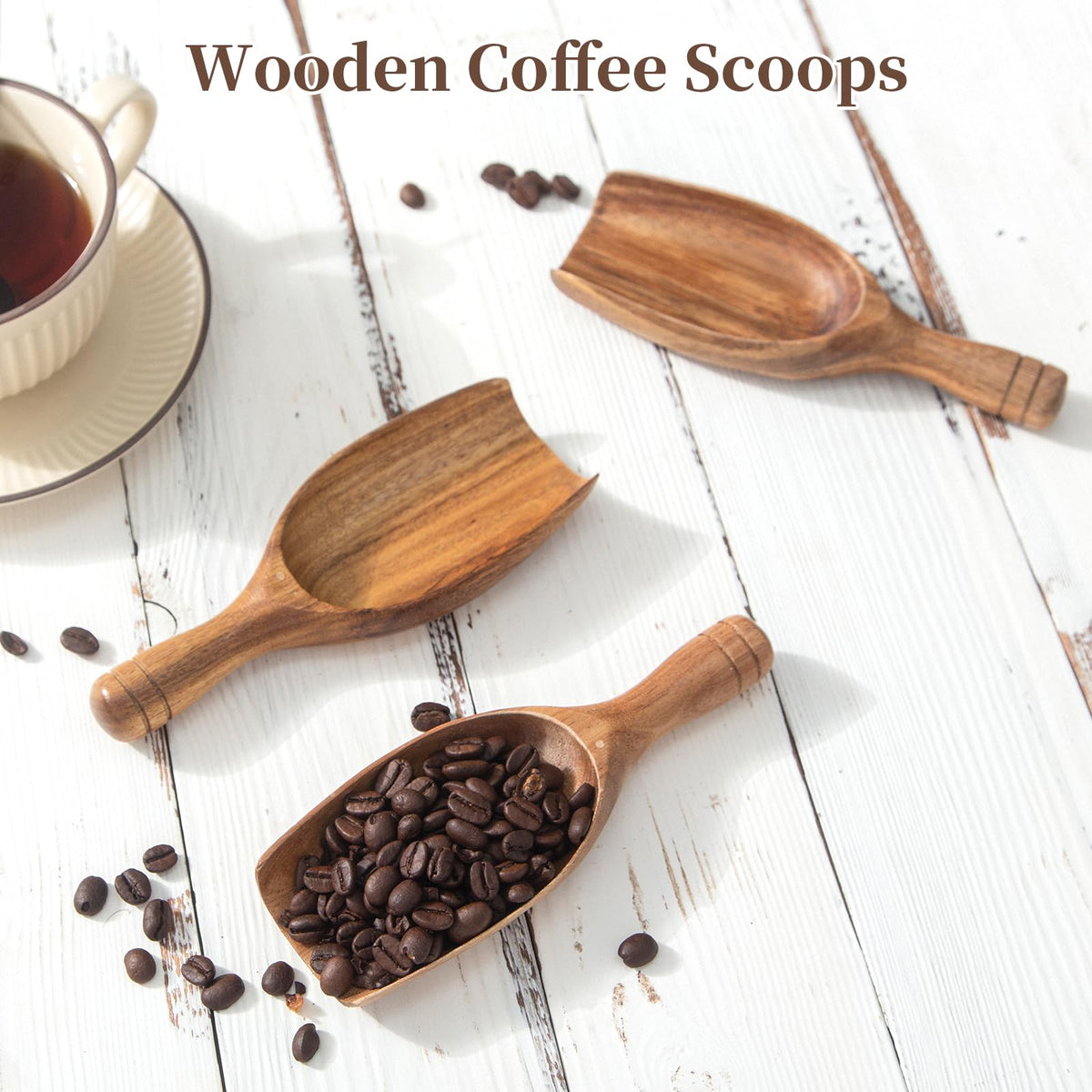Large Wooden Coffee Scoop (2 Count)