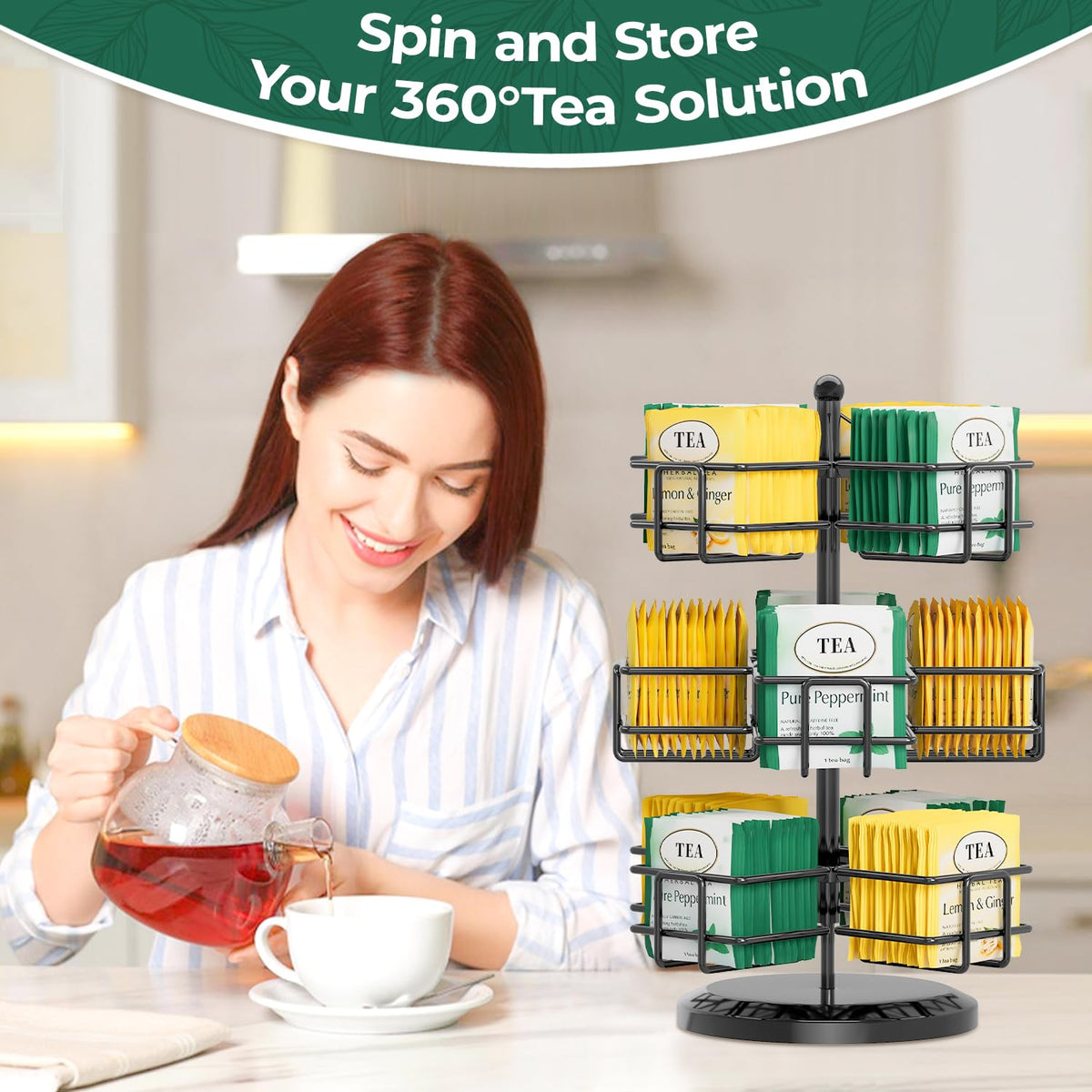 Tea Bag Holder Organizer for Counter