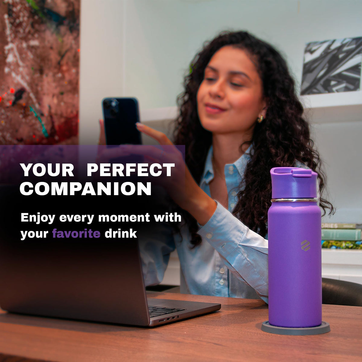 Tea Infuser Bottle Stainless Steel 20oz Insulated Loose Leaf Tea Travel Mug Leakproof BPA Free Reusable Water Bottle Double Wall Insulated Tea Tumbler with Two Lids for Hot and Cold Drinks