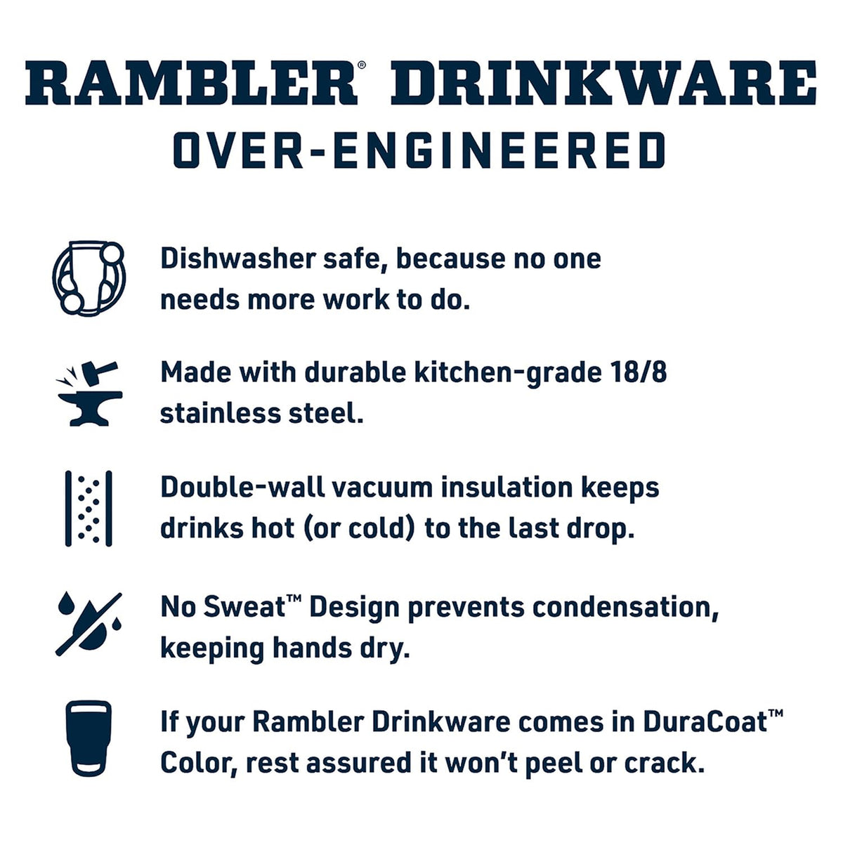 Rambler 25 oz Tumbler with Handle and Straw Lid