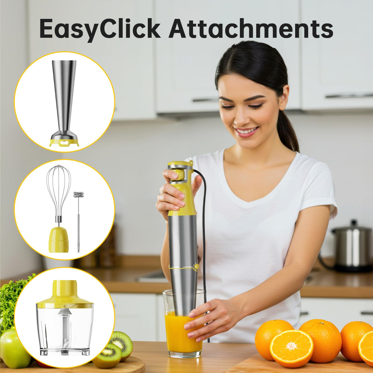 Immersion Blender Handheld Corded Hand Blenders Set 1100W
