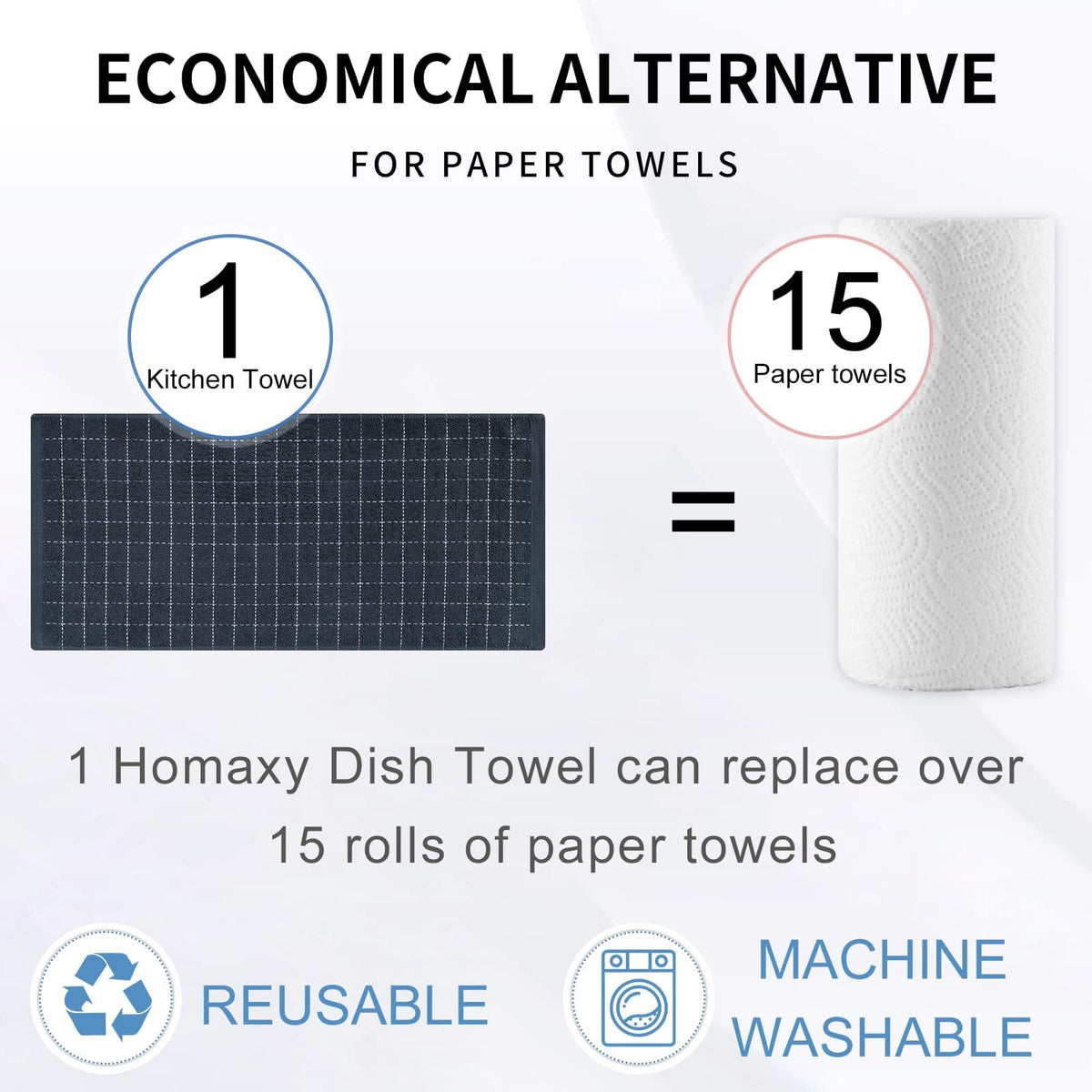 100% Cotton Terry Kitchen Towels (8 Count)