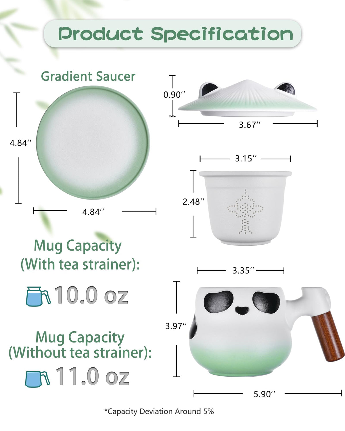 Tea Cup with Infuser and Lid for Loose Leaf Tea Steeper