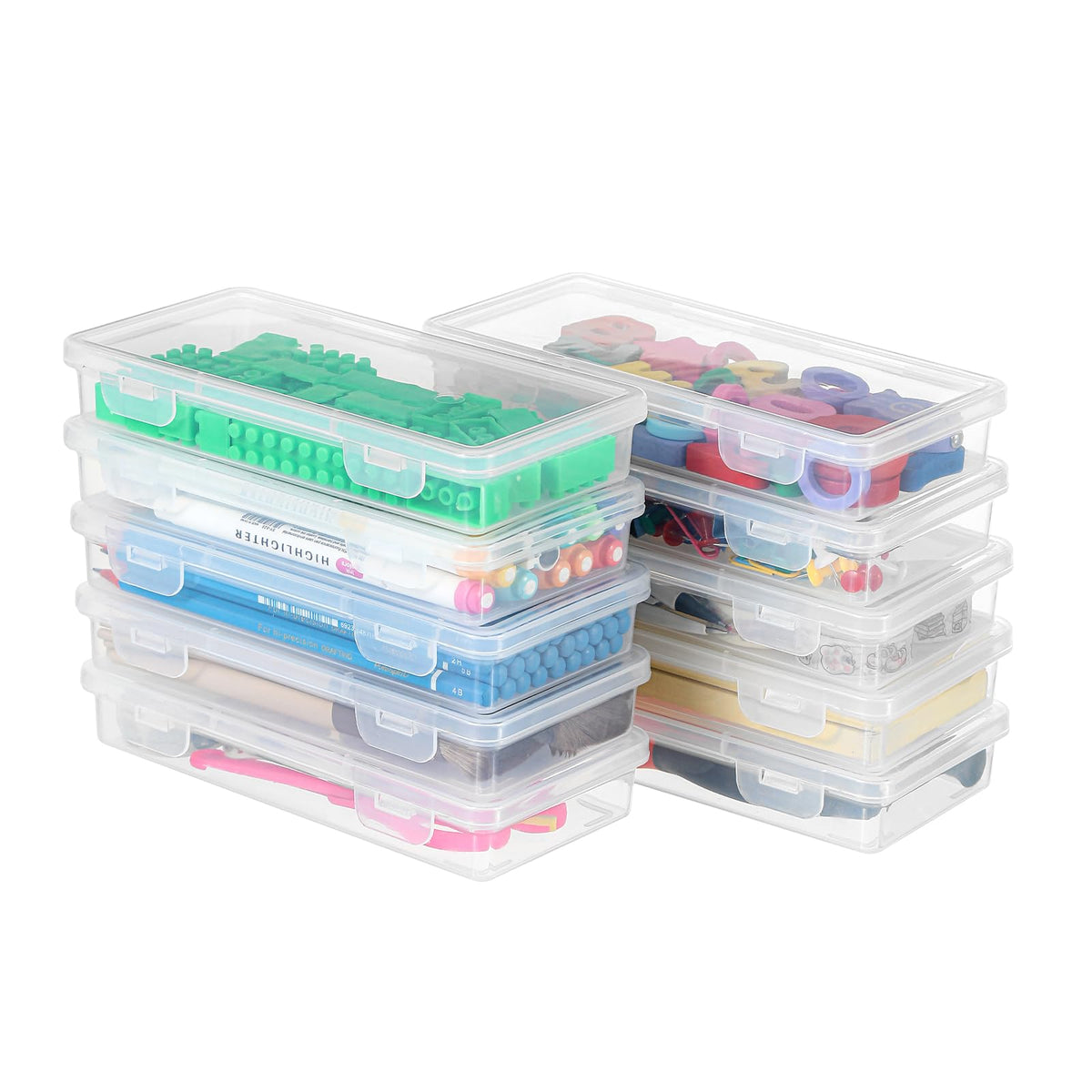 10 Pack Flat Shallow Clear Storage Box (10 Count)