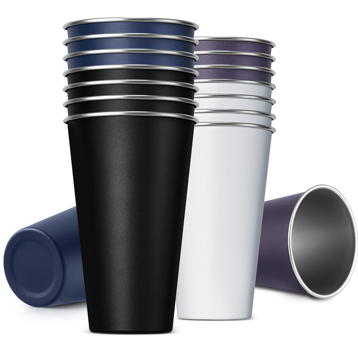 16 Pack 24oz Stainless Steel Pint Cup (16 Count)