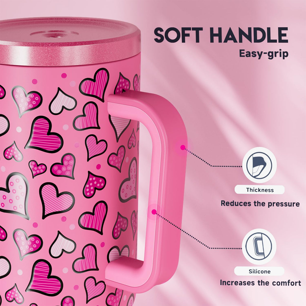40 oz Tumbler with Handle and Straw