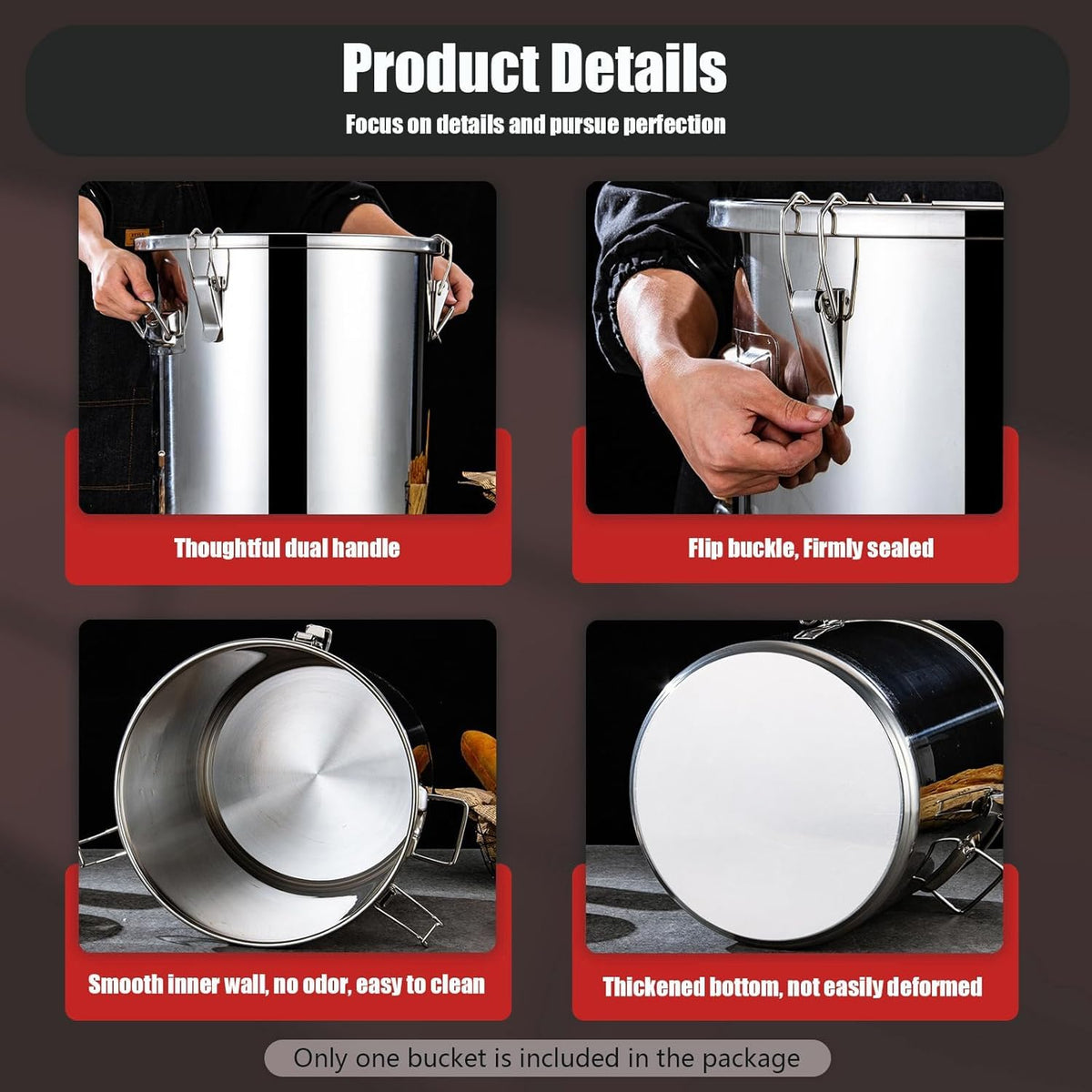 3.17Gal 304 Stainless Steel Airtight Canister