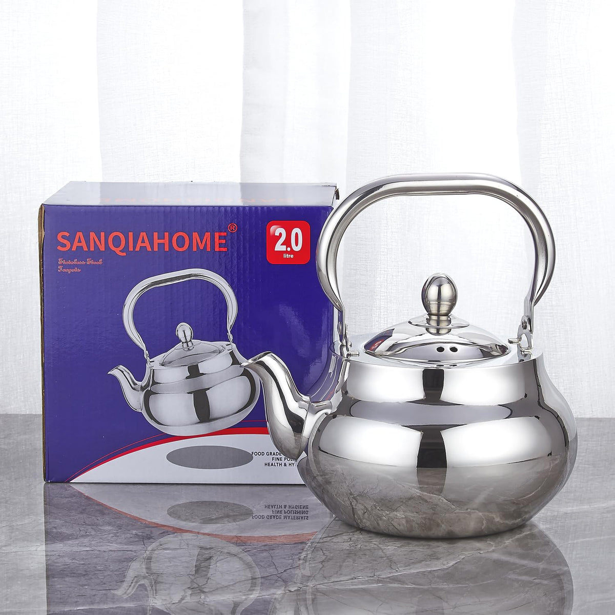 Stainless Steel Teapot With Removeable Infuser 71 oz