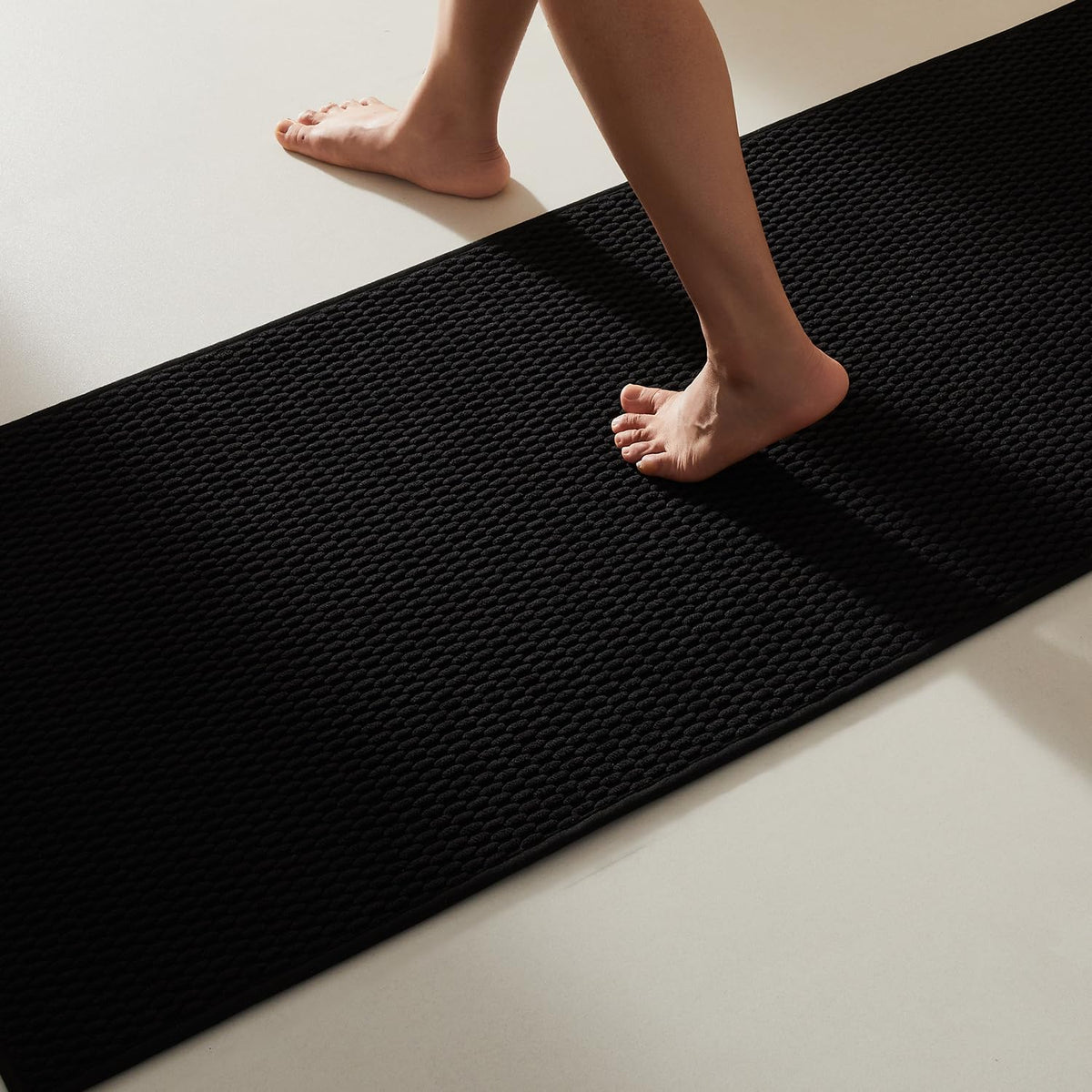 Black Bathroom Runner Rug (2 Sq Ft)