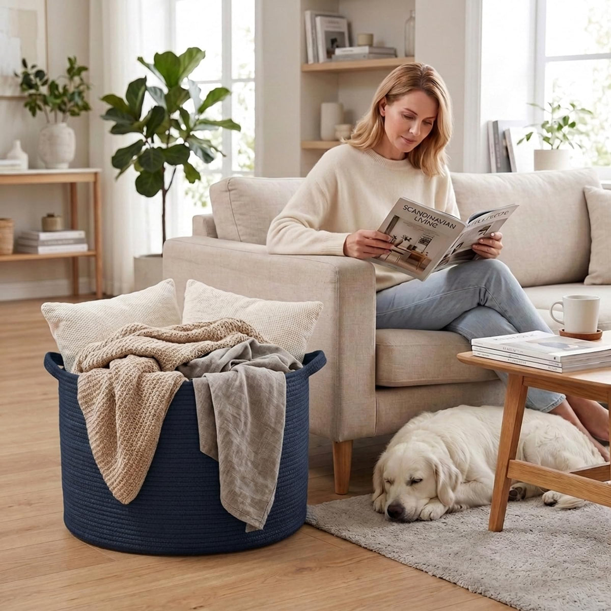 90L Extra Large Blanket Basket