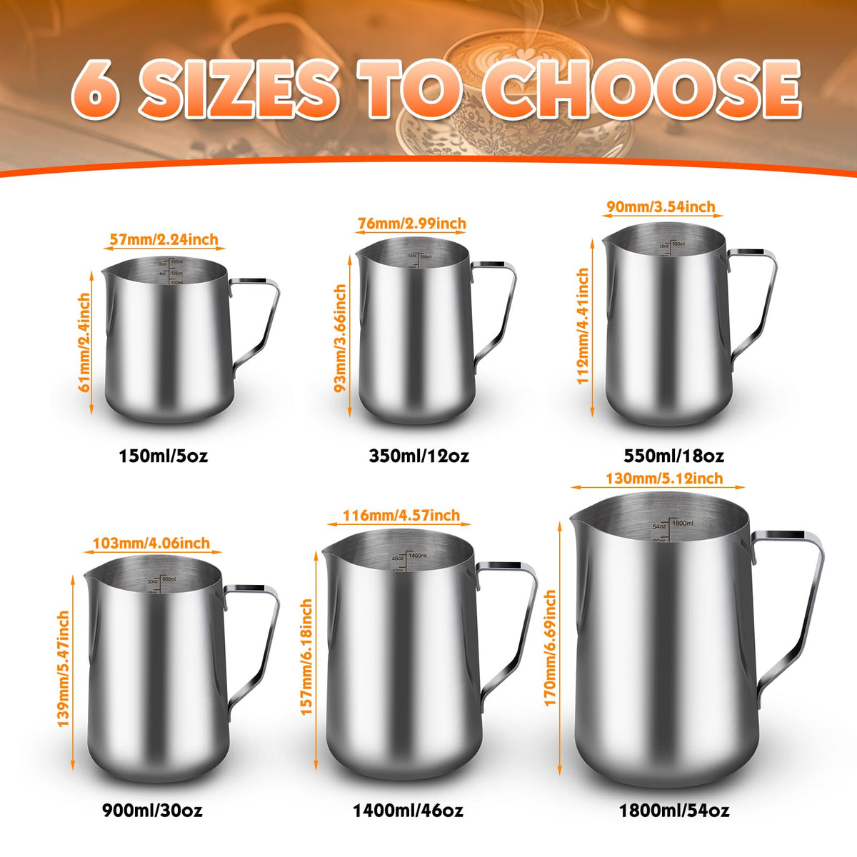 2 Pack Milk Frothing Pitcher