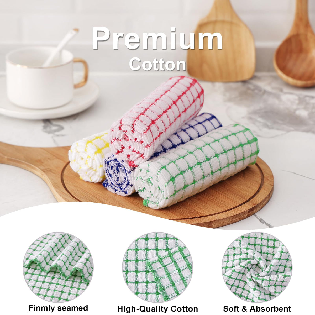 Cotton 6 Pack Terry Kitchen Towels (6 Count)