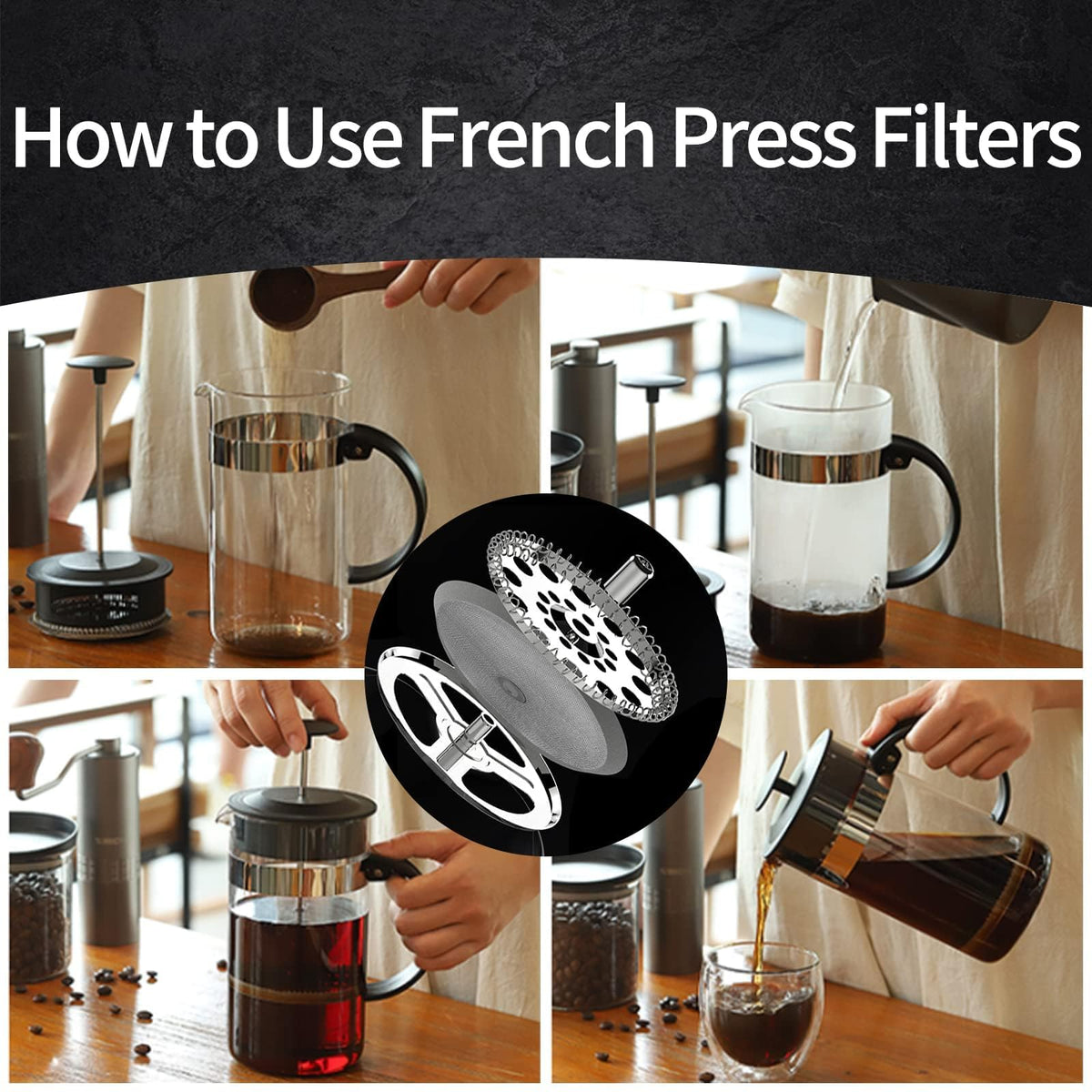 8 Pieces French Press Filter Replacements (8 Count)