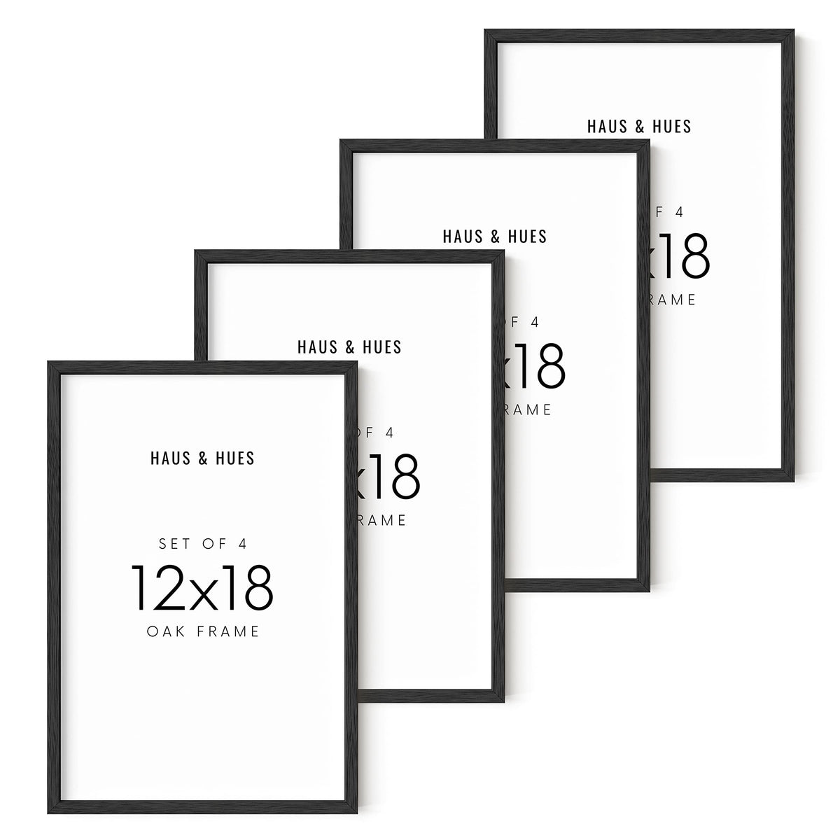 12x18 Black Oak Frame Set of 4 (4 Count)
