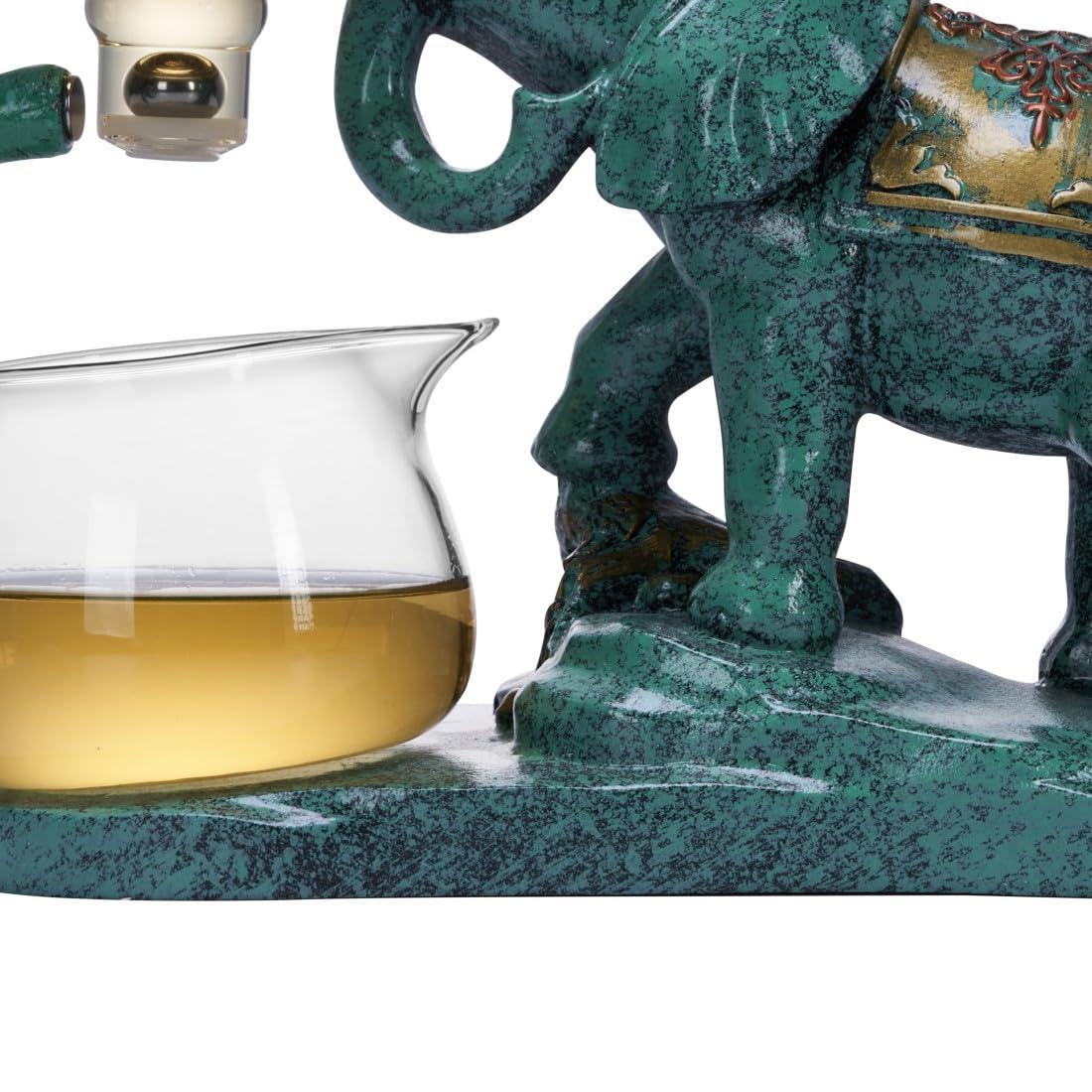 Heat resistant Kungfu Glass Tea Set with Heater Attract Water Diversion Rotating Cover Bowl Lazy Semi