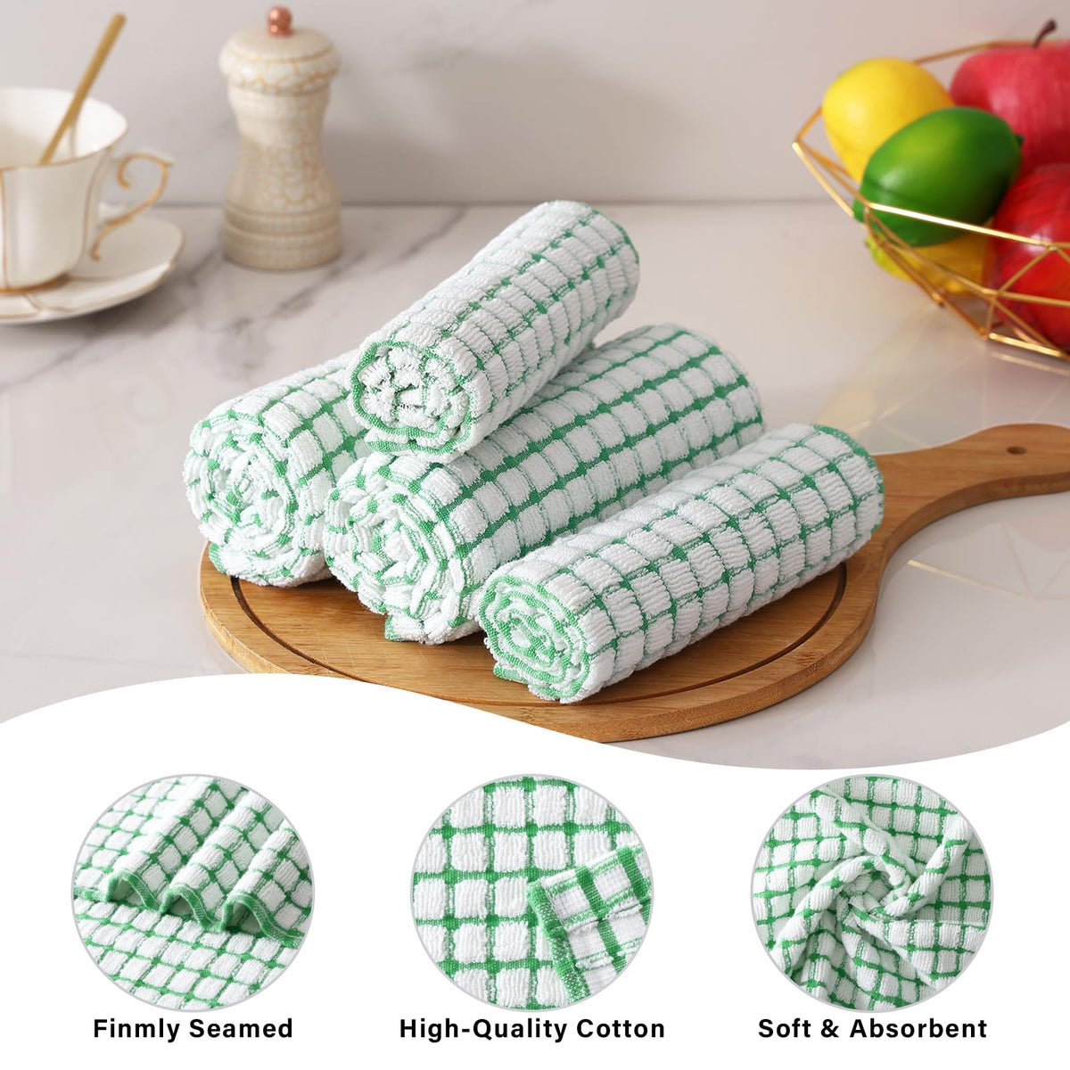 Cotton 12 Pack Terry Kitchen Dish Cloths (12 Count)