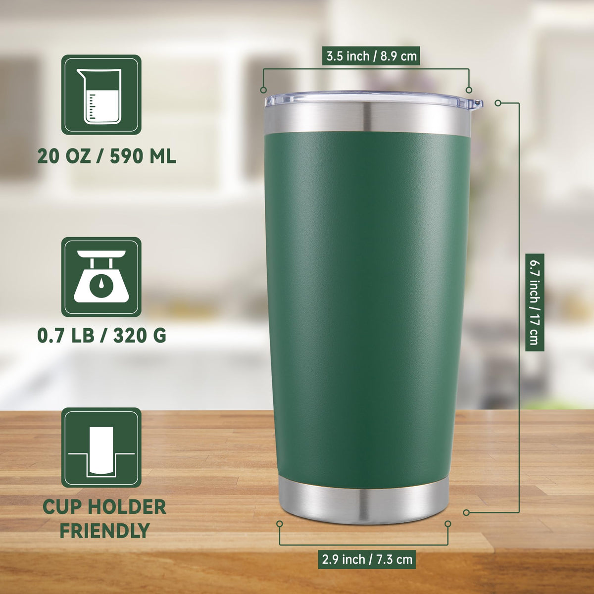 20 oz Tumblers Bulk Stainless Steel Tumbler with Lid (12 Count)