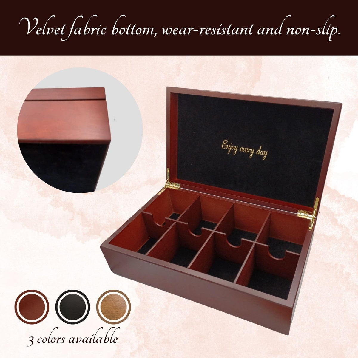 BJOYFUL&LOVED Wooden Tea Box