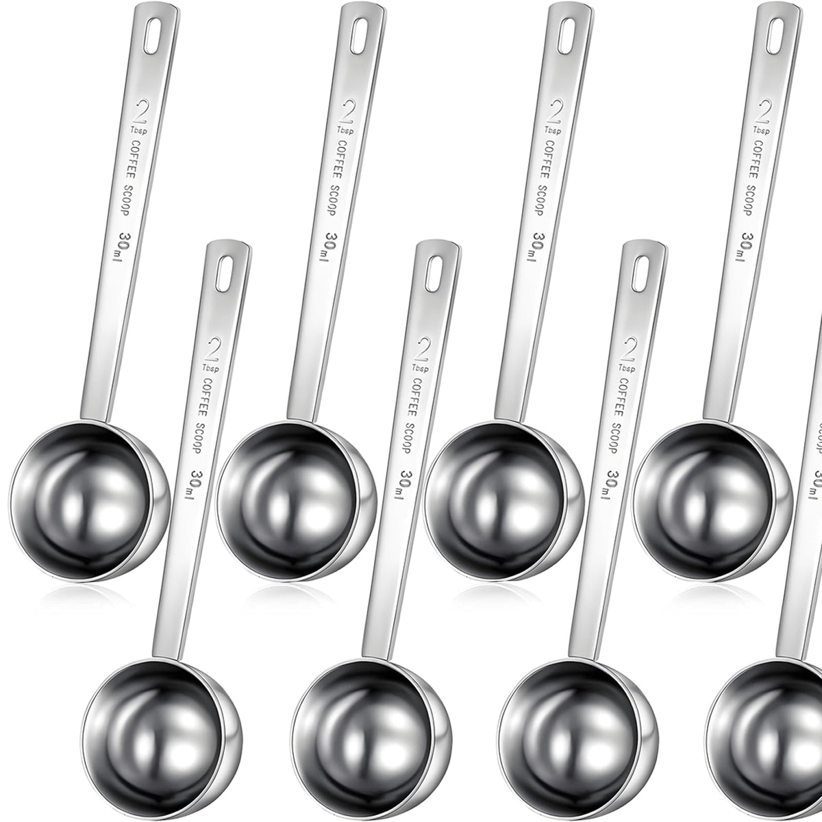 8 Pcs 2 Tablespoon Scoops with Long Handle (8 Count)