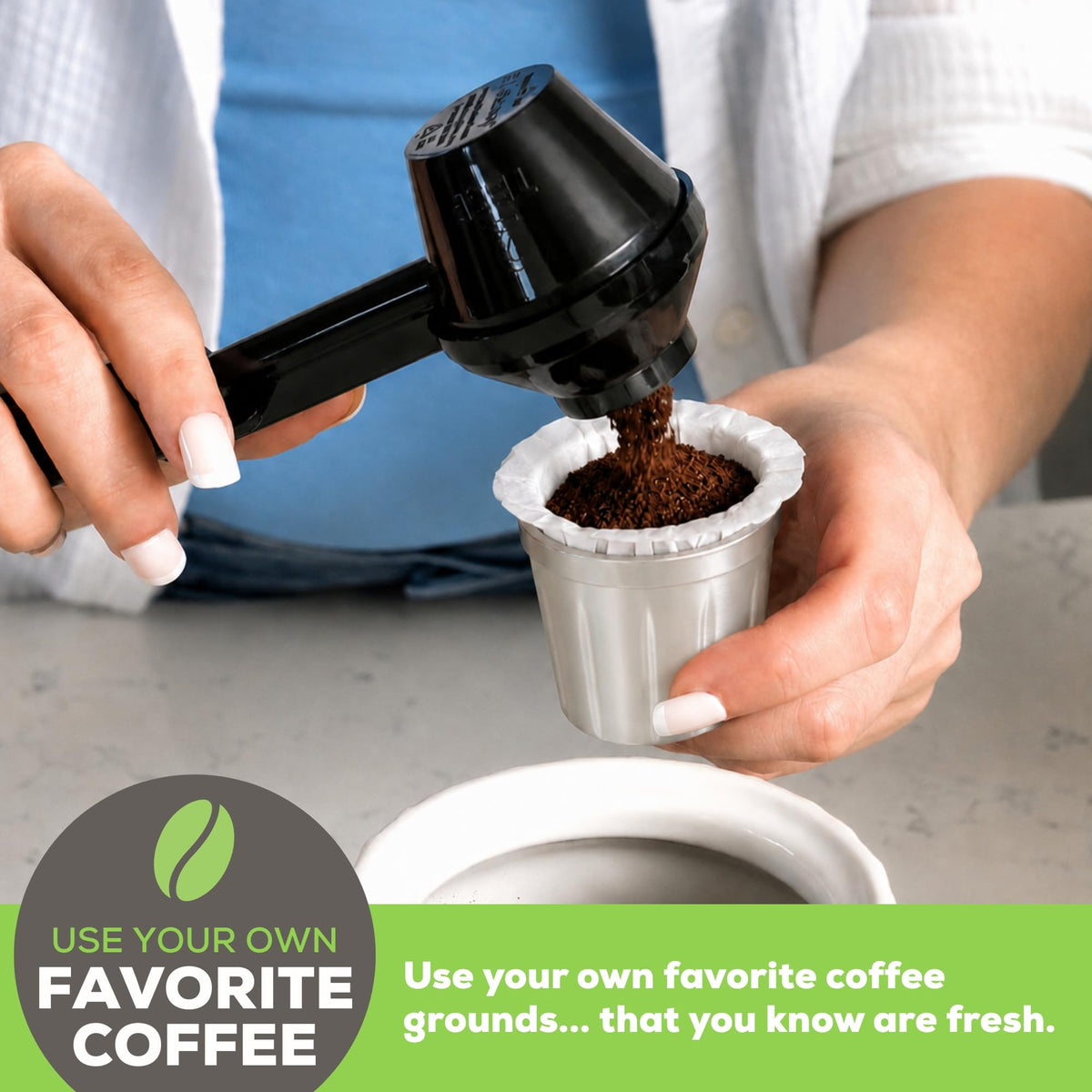 EZ Cup Stainless Steel Reusable Coffee Pod with 25 Filters