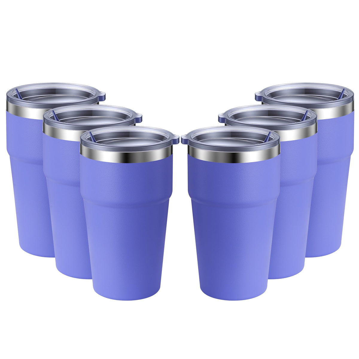 16oz Tumbler Double Wall Vacuum Insulated Travel Mug Bulk (6 Count)