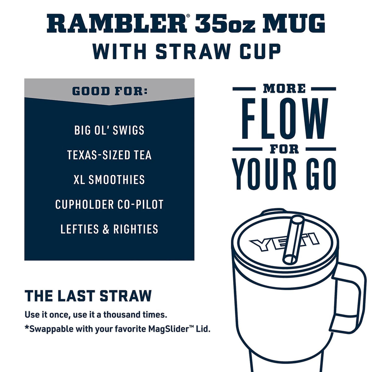Rambler 35 oz Tumbler with Handle and Straw Lid