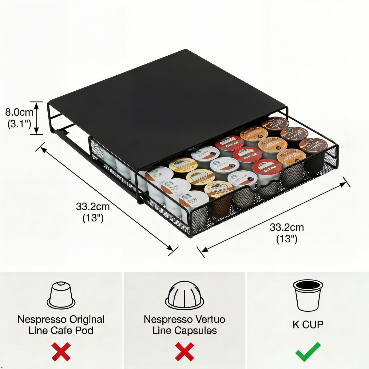 K Cup Holder Drawer for 36 Coffee Pods Storage