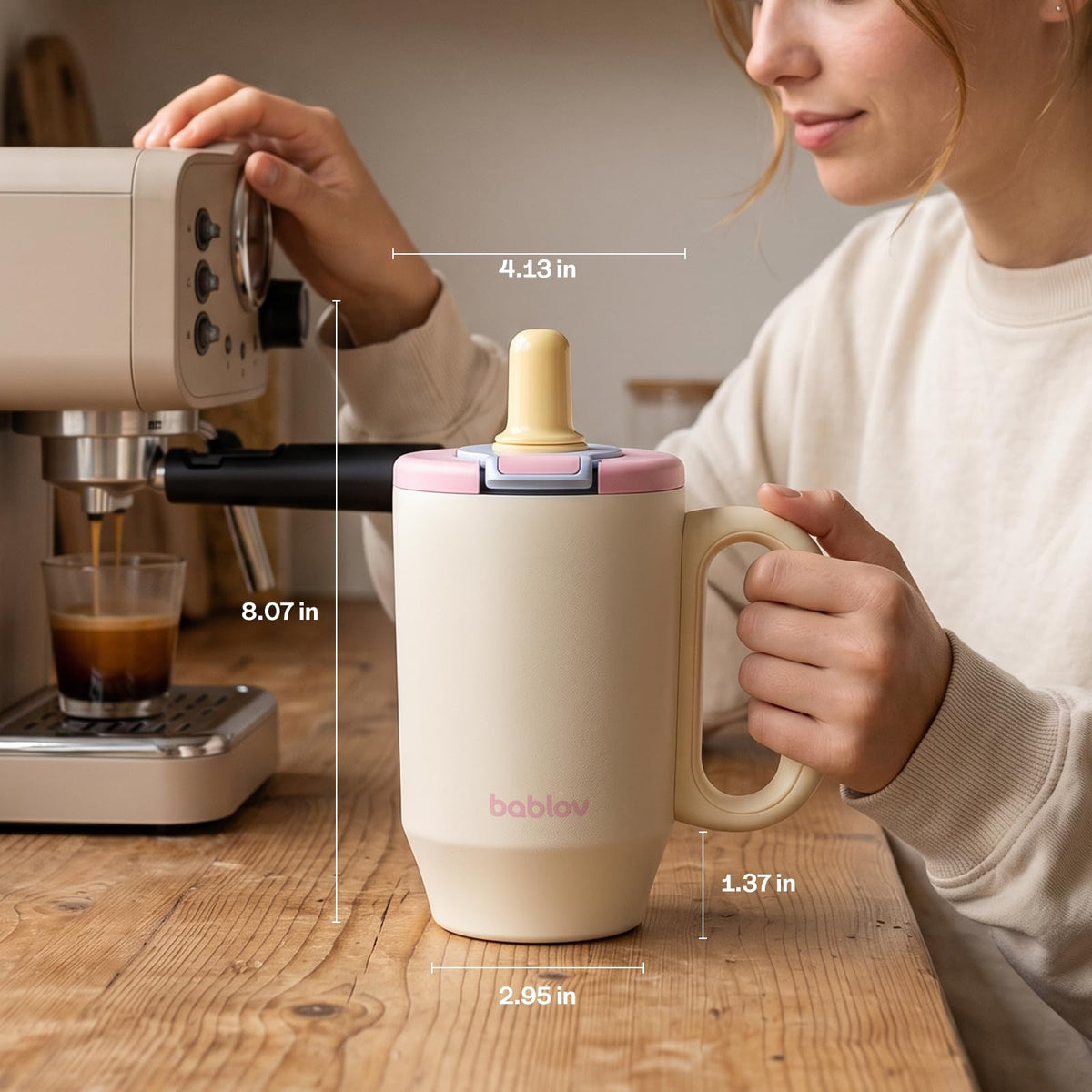 23oz Ceramic Lined Tumbler with Straw Insulated Coffee Tumbler