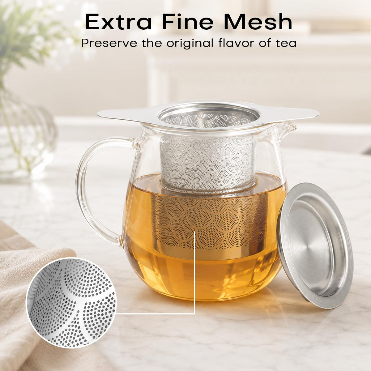 2 Tea Infuser Stainless Steel Mesh Strainer for Loose Leaf Tea (2 Count)