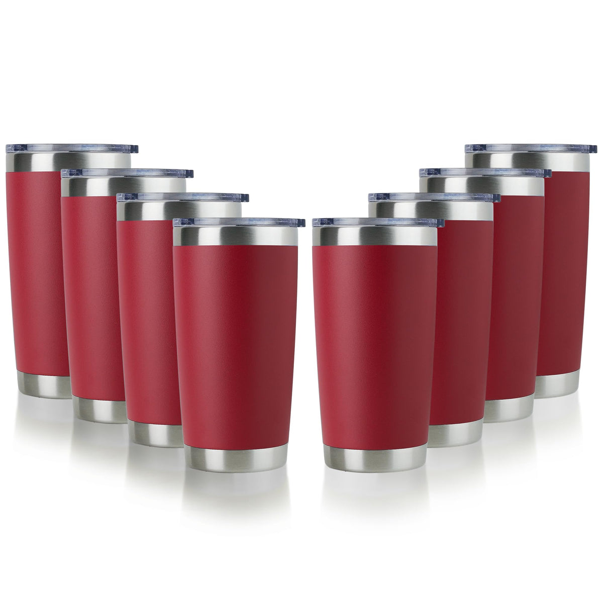 20oz Stainless Steel Tumbler Bulk with Lid (8 Count)