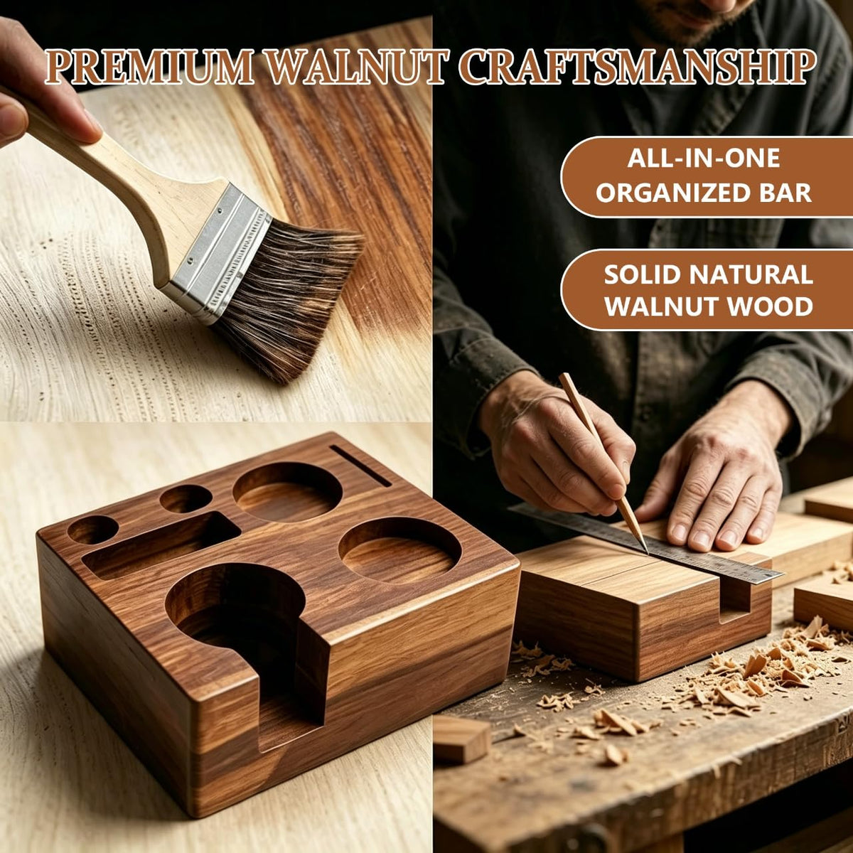 9PCS 54mm Espresso Accessories Kit with Wood Tamping Station