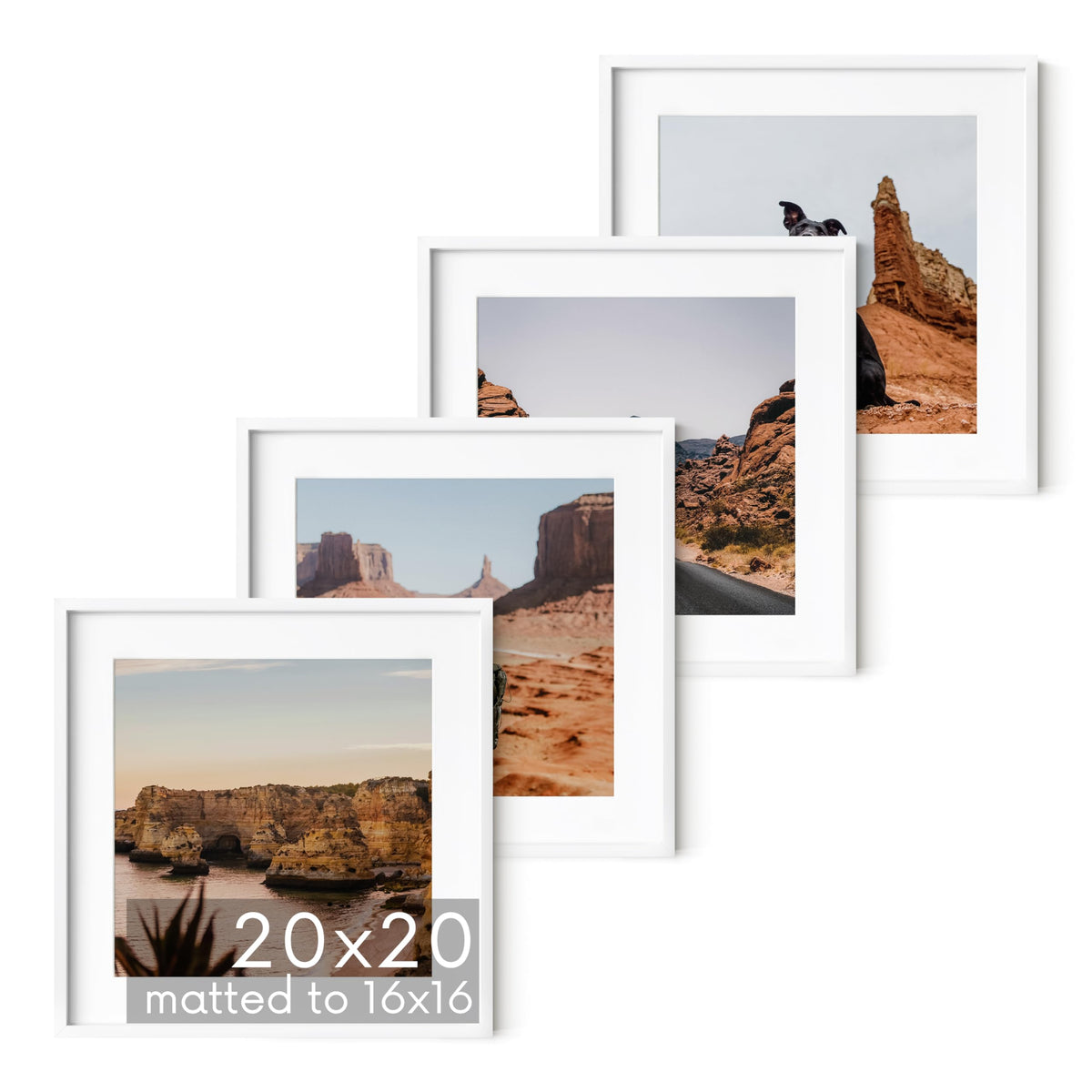20x20 White Aluminum Frame Set of 4