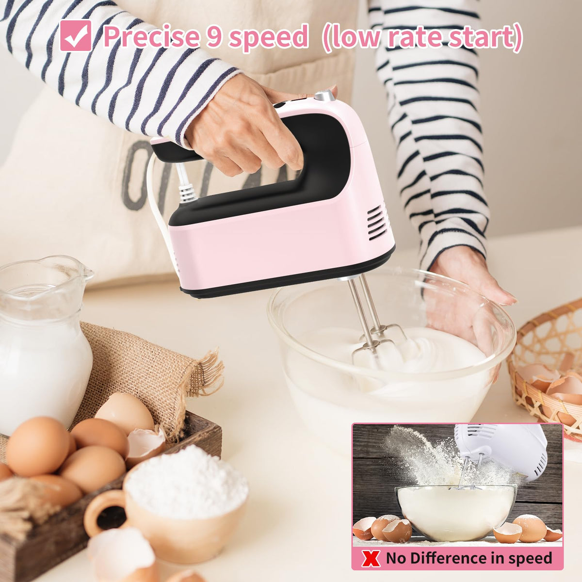 9 Speed Digital Hand Mixer Electric