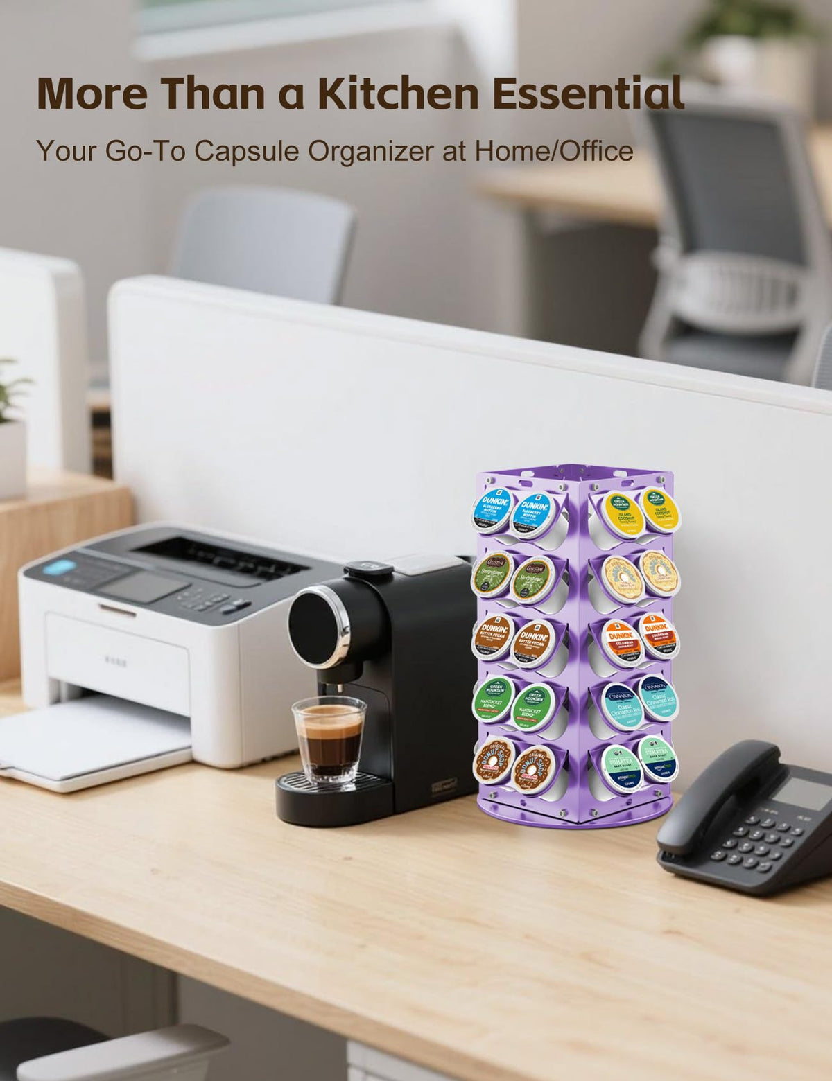 K Cup Holder 360° Rotating Aluminum 40 Pods