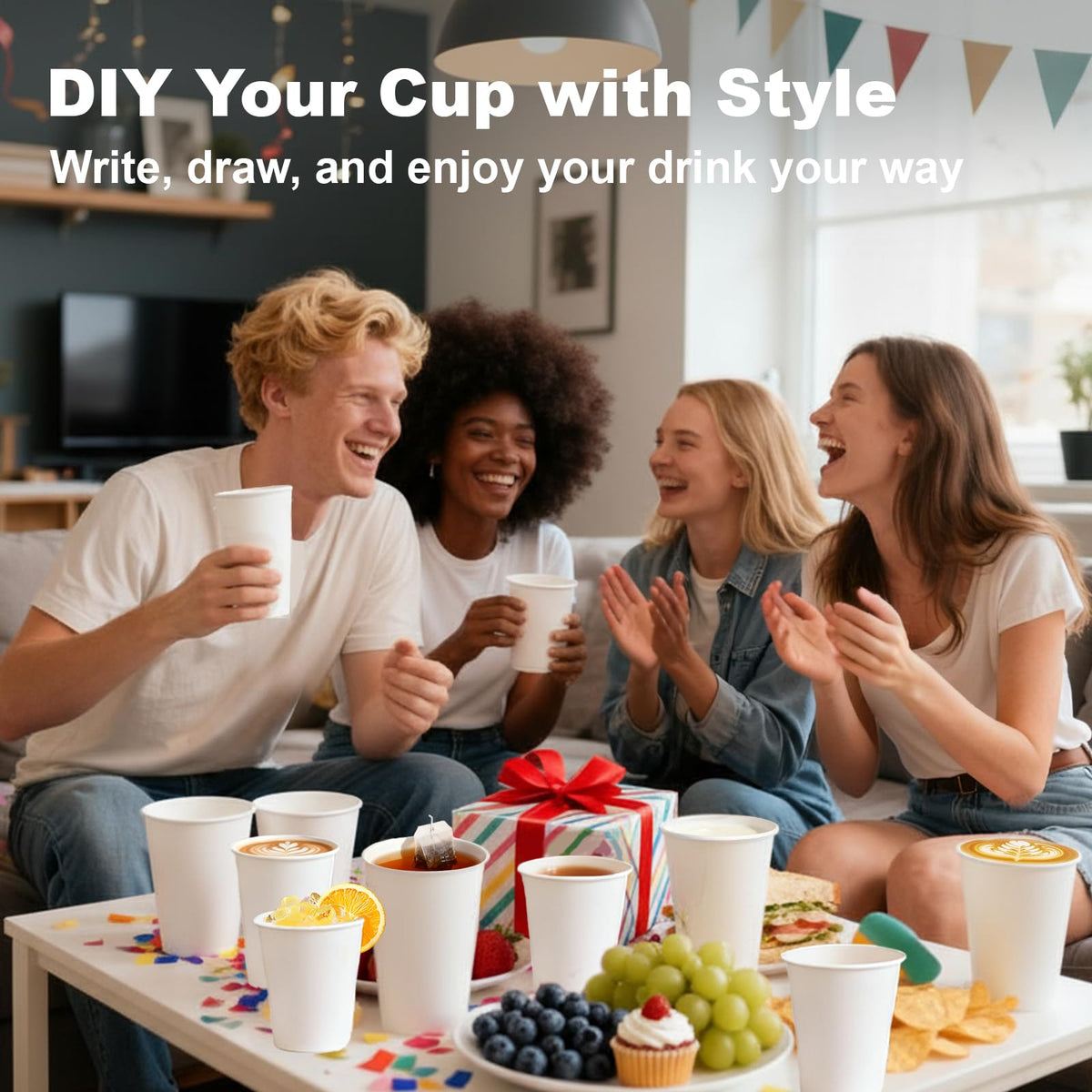 8 oz 50 Pack Disposable Coffee Cups (50 Count)