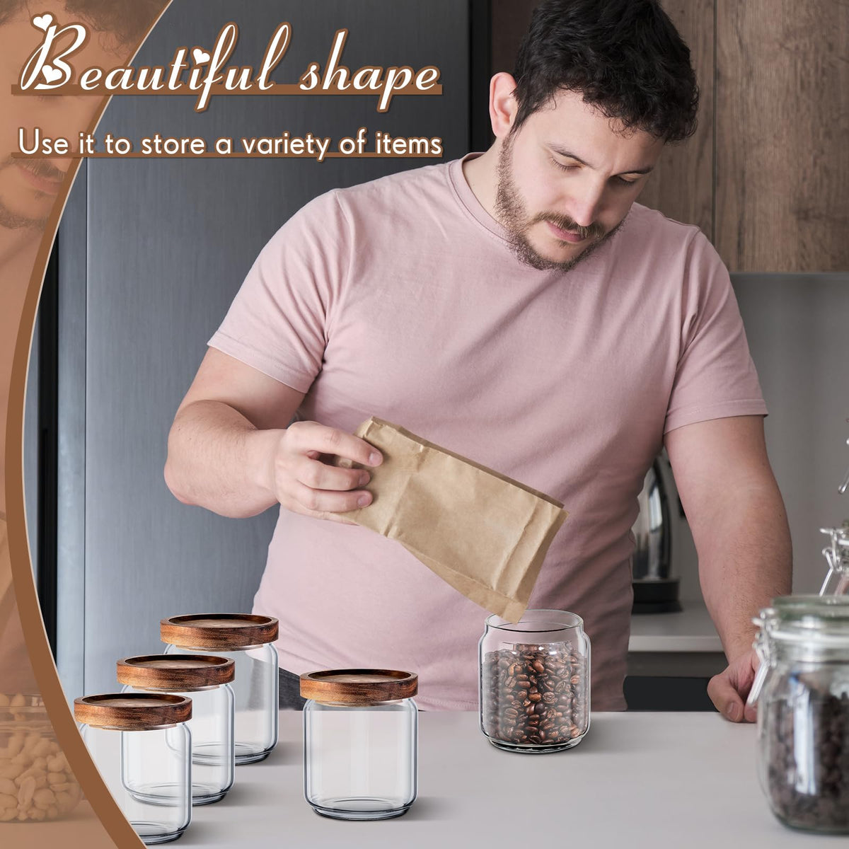 8 Pack Glass Containers Canister Set (8 Count)