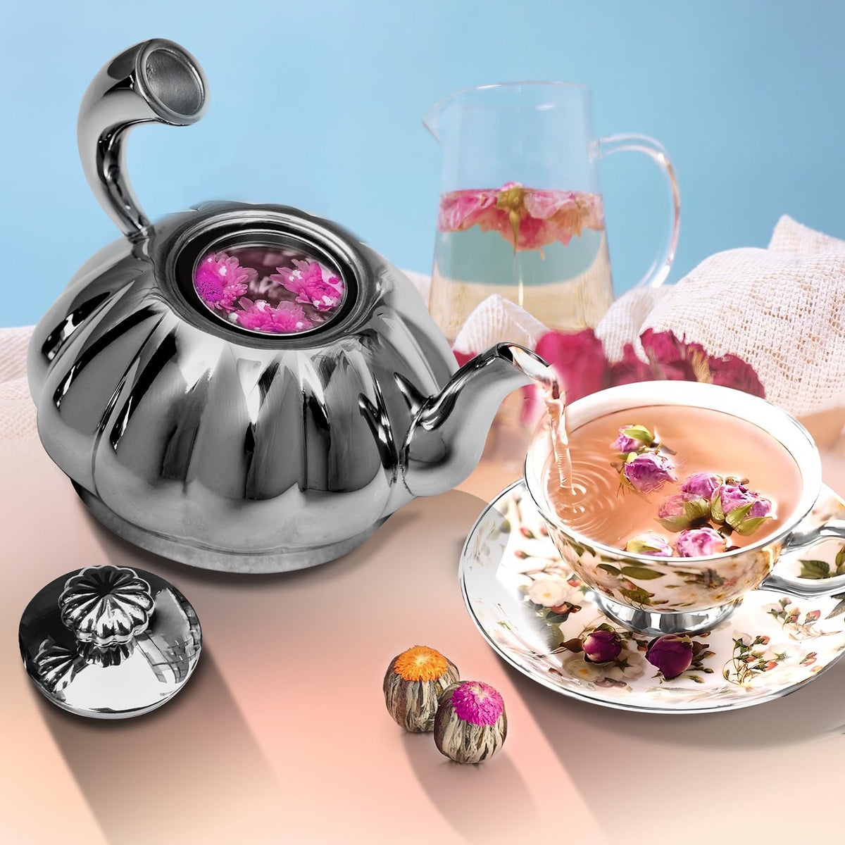 Stainless Steel Teapot with Removable Infuser (12 Ounce)