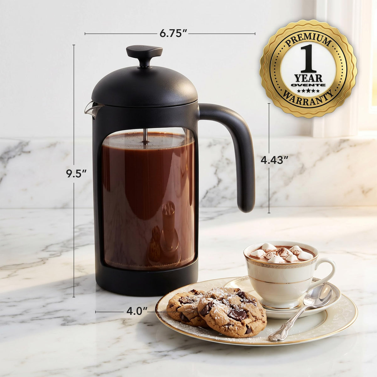 34oz French Press Coffee Maker with 4
