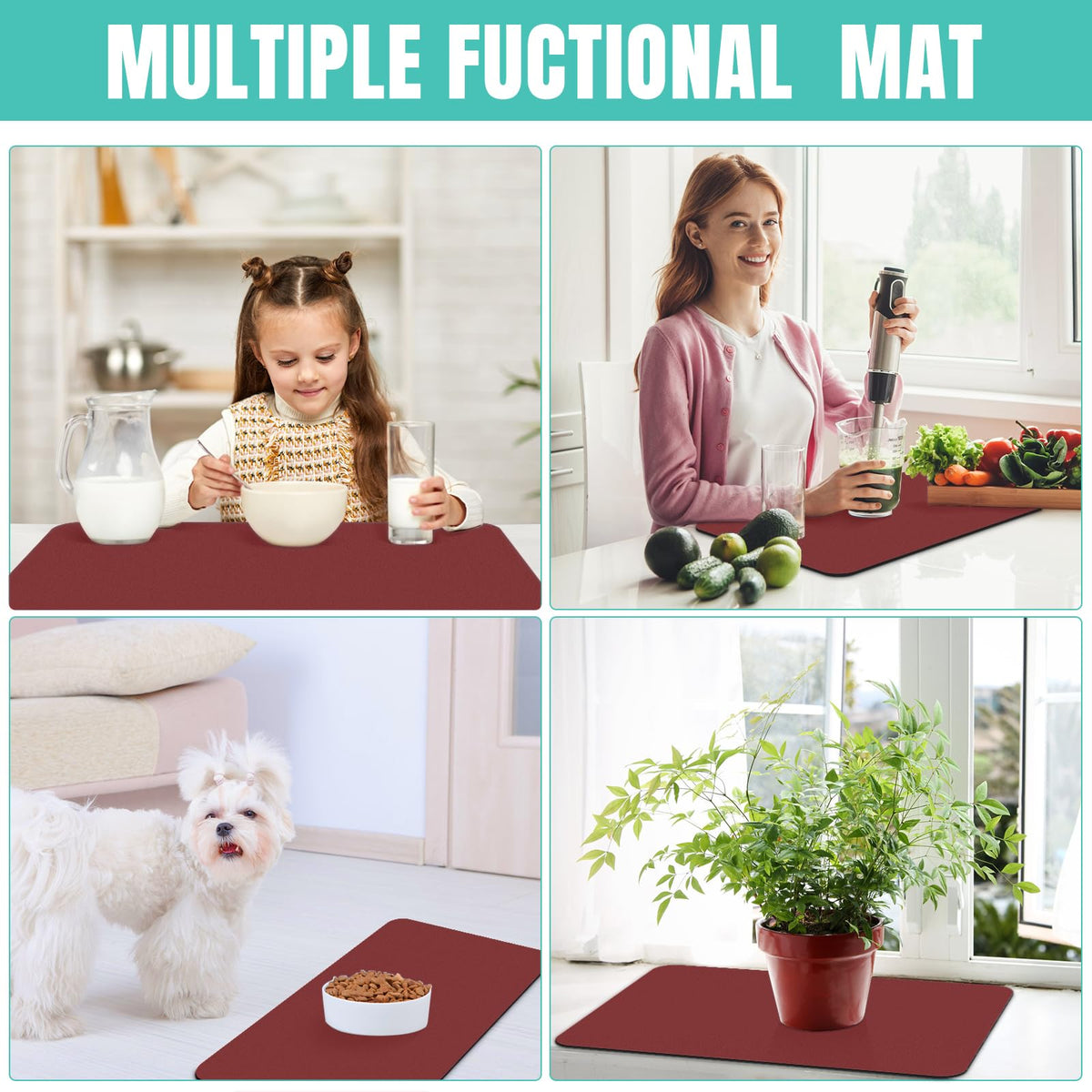 Coffee Mat Super Absorbent Dish Drying Mat Coffee Bar Mat 16"x 24"