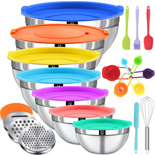 21PCS Mixing Bowls with Lids Set (7 Count)