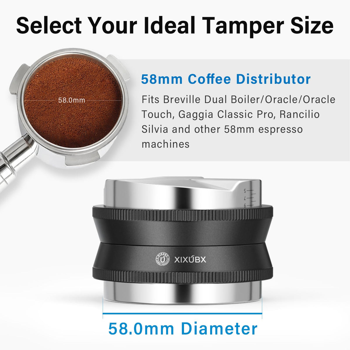 XIXUBU 58mm Espresso Tamper