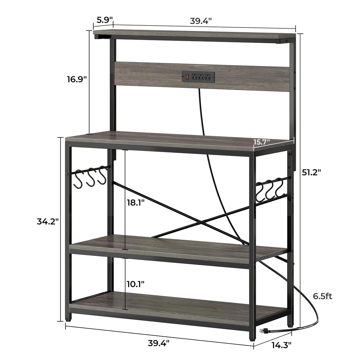 Bakers Rack with Power Outlets