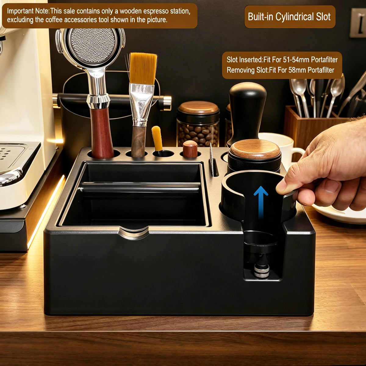 Espresso Tamping Station And Knock Box