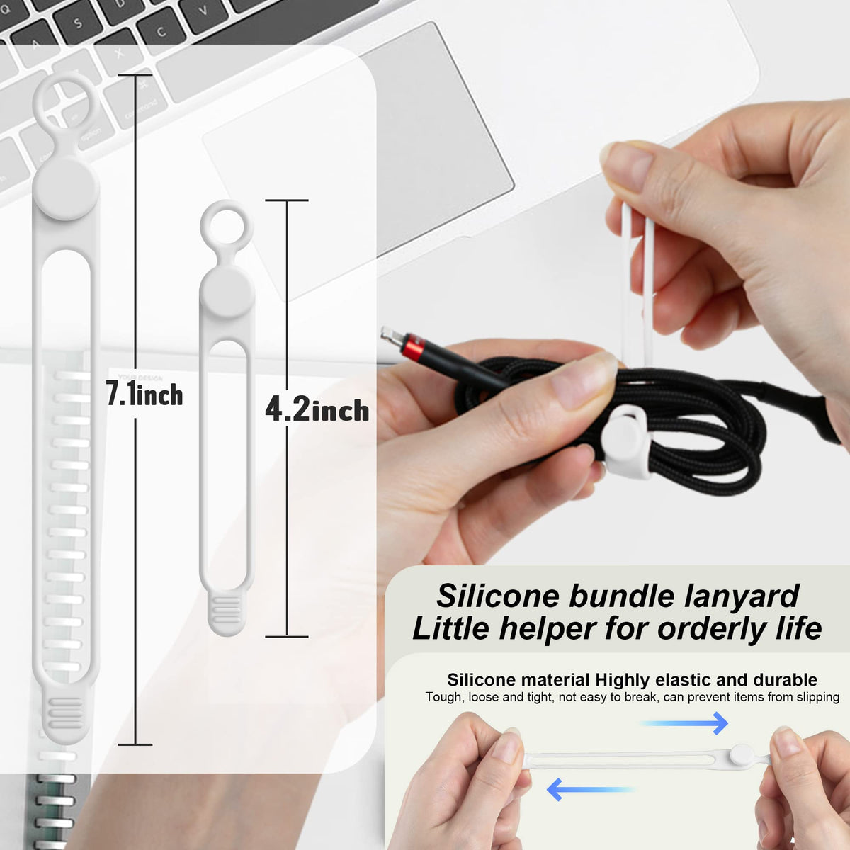 Silicone Cable Ties (16 Count)