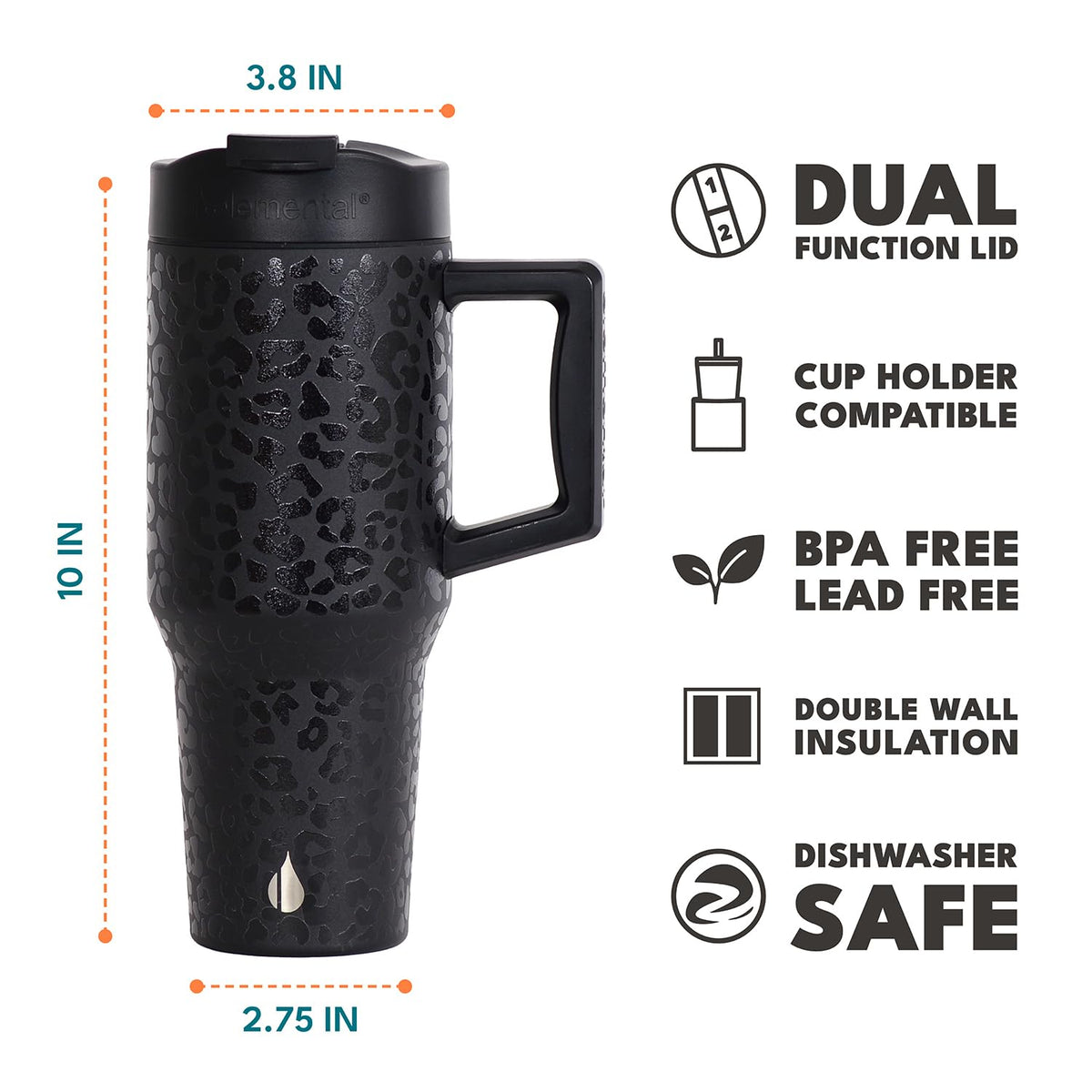 100% Leak Proof 32oz Tumbler with Handle & Straw Travel Mug